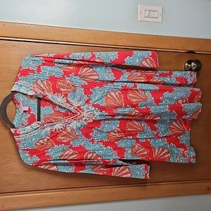 Lilly Pulitzer Sarasota Seashell Beaded Tunic Top sz Large